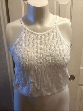 a new day White Knit Halter Crop Cami